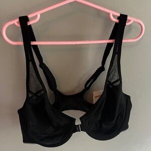 Delimira Black Front Close Underwire Bra Black Racerback Style 34C NWT